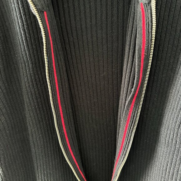 Express Men's XL Black Ribbed Full Zip-Up Sweater 100% Cotton - Picture 6 of 16